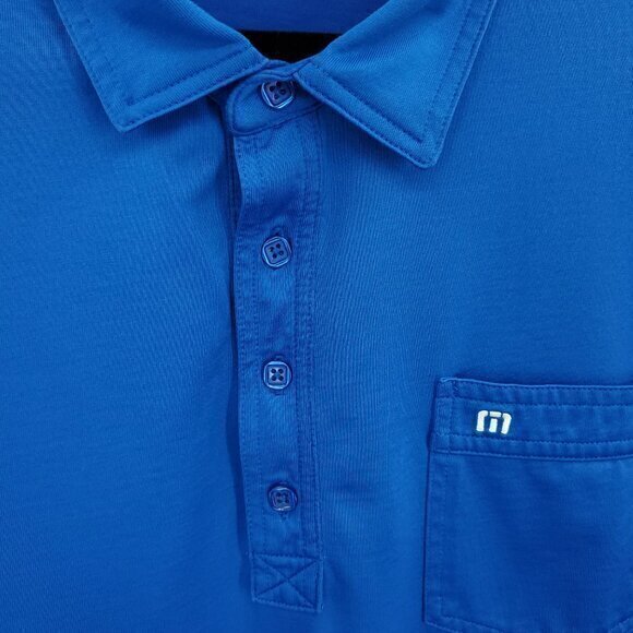 Men's Travis Mathew Short Sleeve Performance Polo Shirt XL Blue/White - Picture 9 of 15
